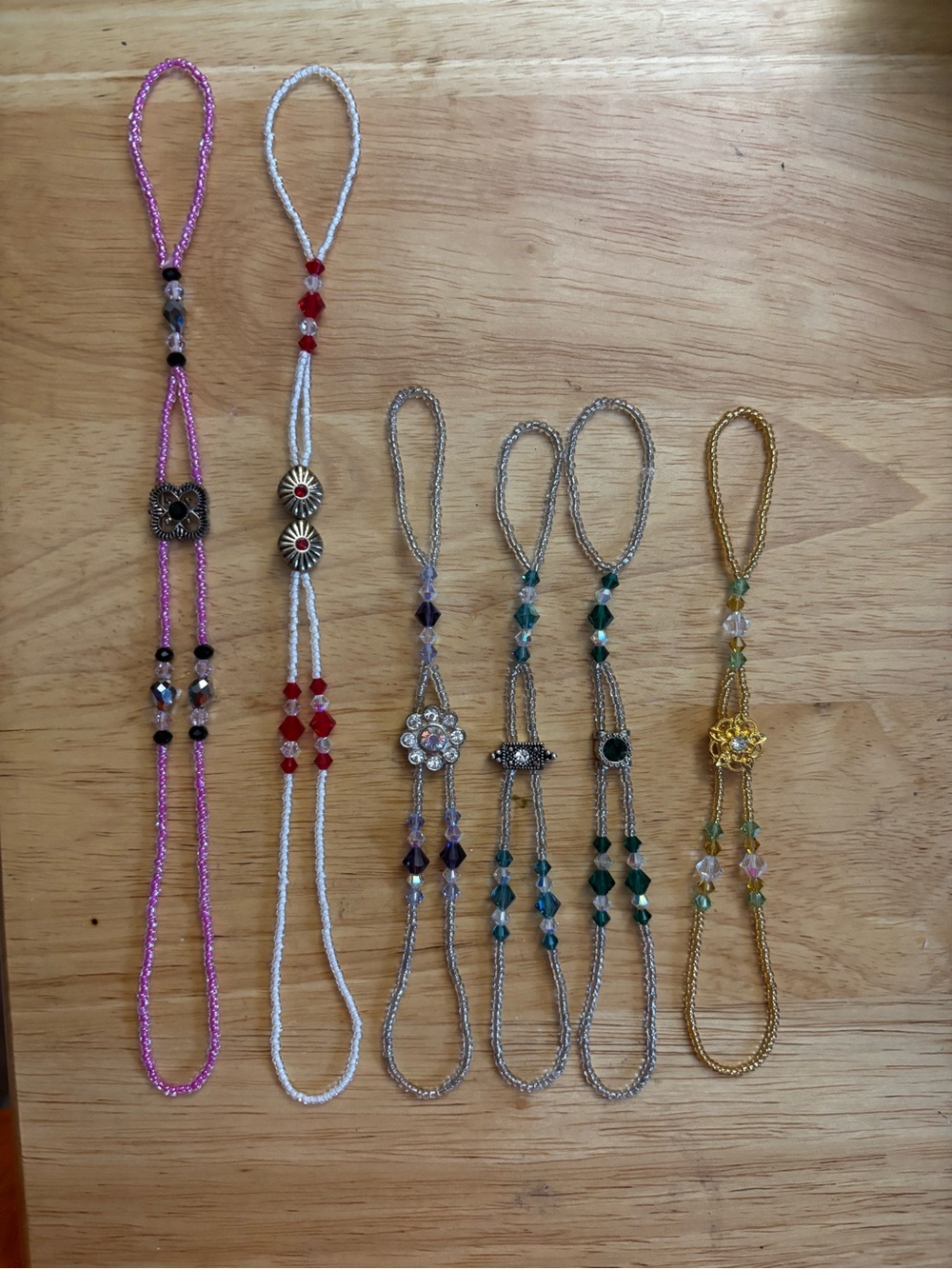 Beaded Handcrafted Multicolor Strand Toe Ring Anklets - Women's Jewelry